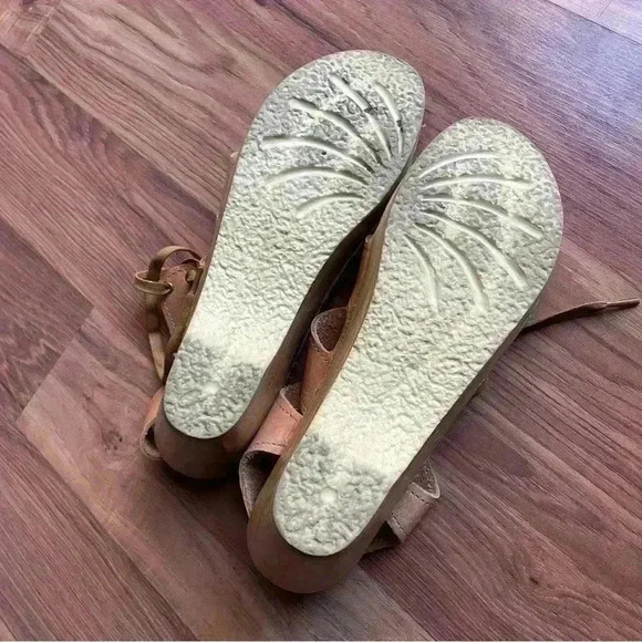 No.6 Tan Lace Up Corset Wedge Clogs 40 - Picture 4 of 6